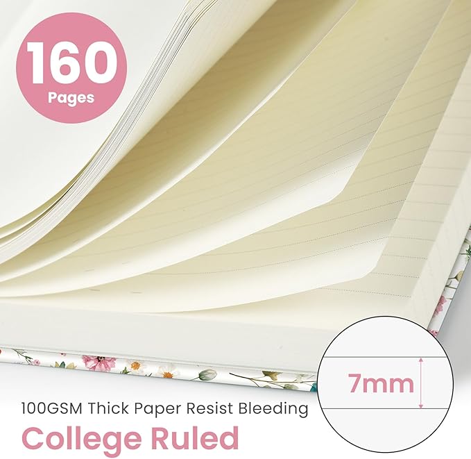 Taja Lined Journal Notebook for Women & Men, Hardcover Leather Journal for - Image 2