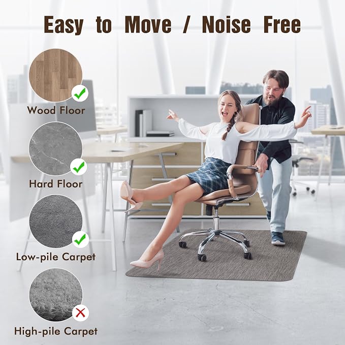 Blvornl Office Chair Mat for Hardwood Floor, Large Anti-Slip Hard Floor - Image 5