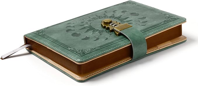 ZXHQ Lock Diary with Pen, A5 Ruled 240 Pages PU Leather Journal with Lock - Image 2