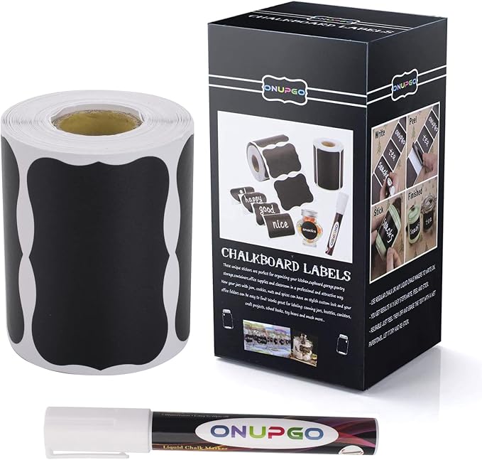 ONUPGO Chalkboard Labels-180pcs Waterproof Reusable Blackboard Stickers - Image 6