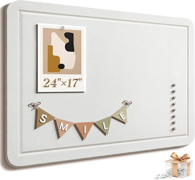 Large Bulletin Board, 24 X 17 Inches Felt Cork Board by Subeauty