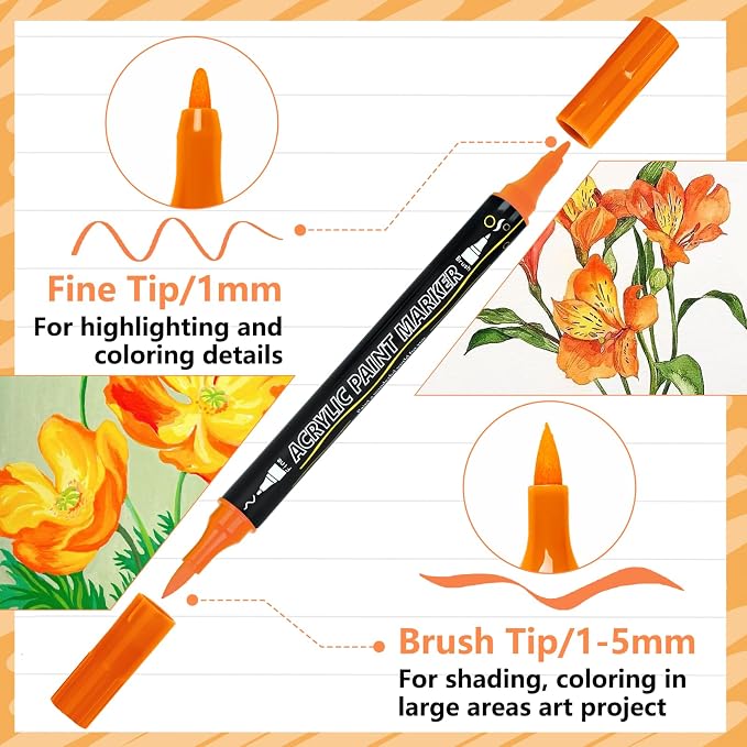 100-Pack Acrylic Paint Pens, Dual Tip - Image 2