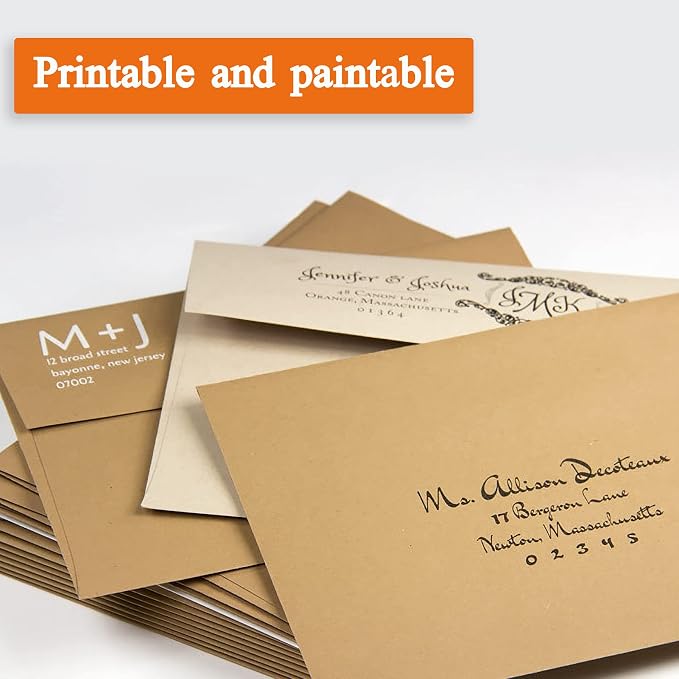 50 Pack 5x7 Envelopes for invitations Kraft Envelopes Quick Self Seal Perfect - Image 3