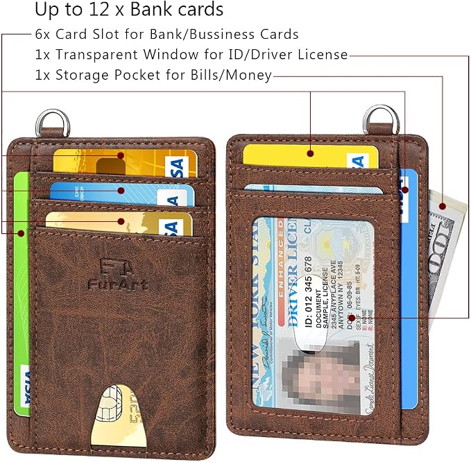 FurArt Slim Minimalist Wallet RFID Credit Card Holder - Image 6