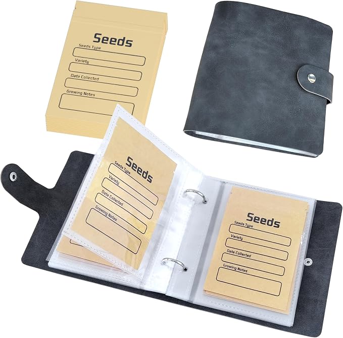 Seed Organizer Binder with 50 PCS Resealable Seed Envelopes by Unknown
