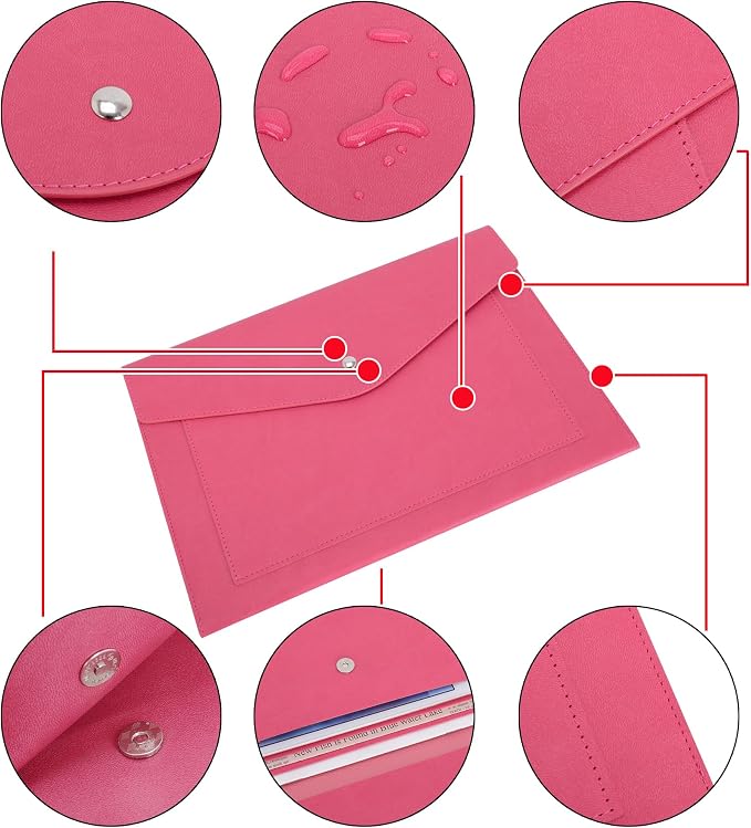 Wason Expanding A4 Document File PU Leather Envelope Case Holder-Large Size - Image 2
