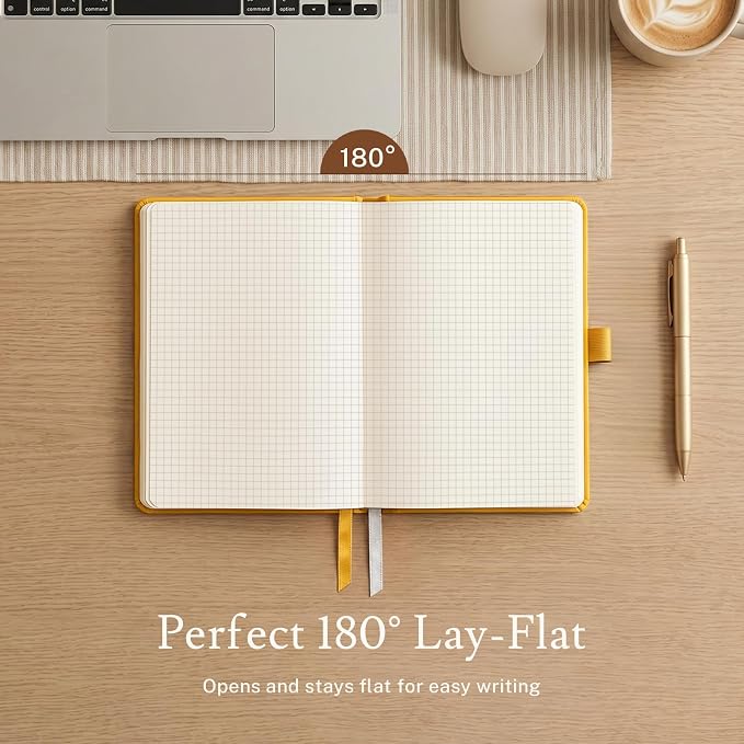PAGELYST Graph Grid Paper Notebook, 200 Pages, 4 Pack Leather Hardcover Notebook - Image 6