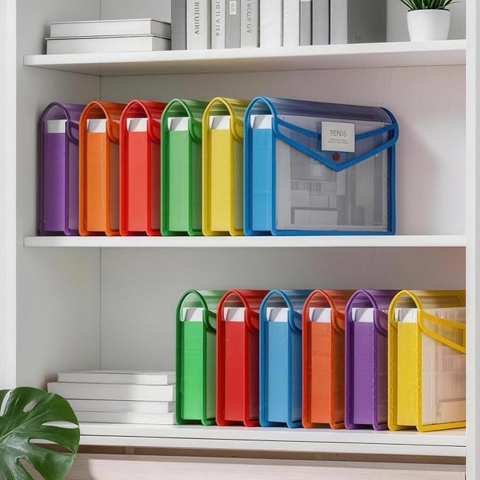 AZEN 20 Pack Plastic Expanding File Folder, Plastic Envelopes - Image 6