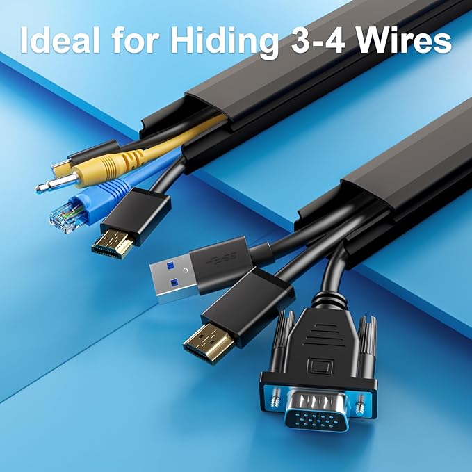 Yecaye TV Cord Hider, 42In Large Cable Hider Black, Wire Covers - Image 4