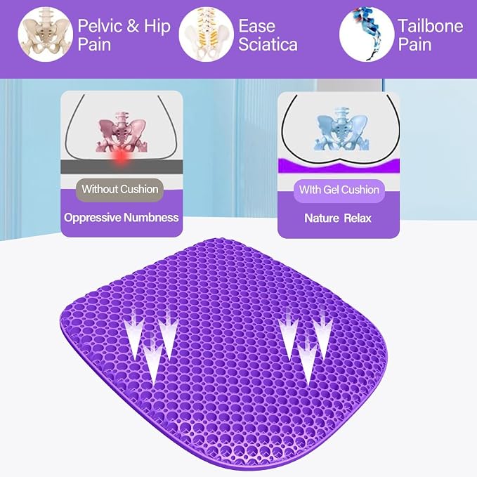 Large Gel Seat Cushion for Long Sitting - Image 4