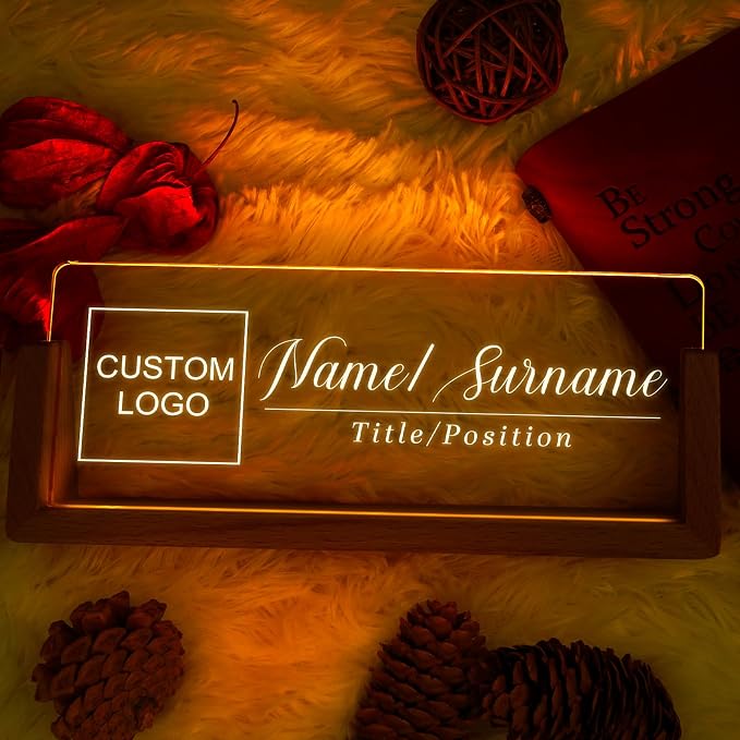 Custom Light Up Name Plate for Desk, Desk Name Plate Personalized - Image 4