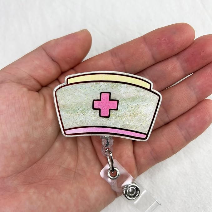 Cute Nurse Cap Badge Reel Retractable - Image 3
