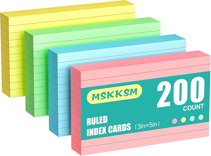 Colored Index Cards 3x5 Inch by MSKKSM