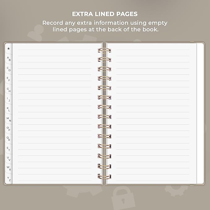 Clever Fox Password Book Spiral – Internet Address & Password Organizer - Image 6
