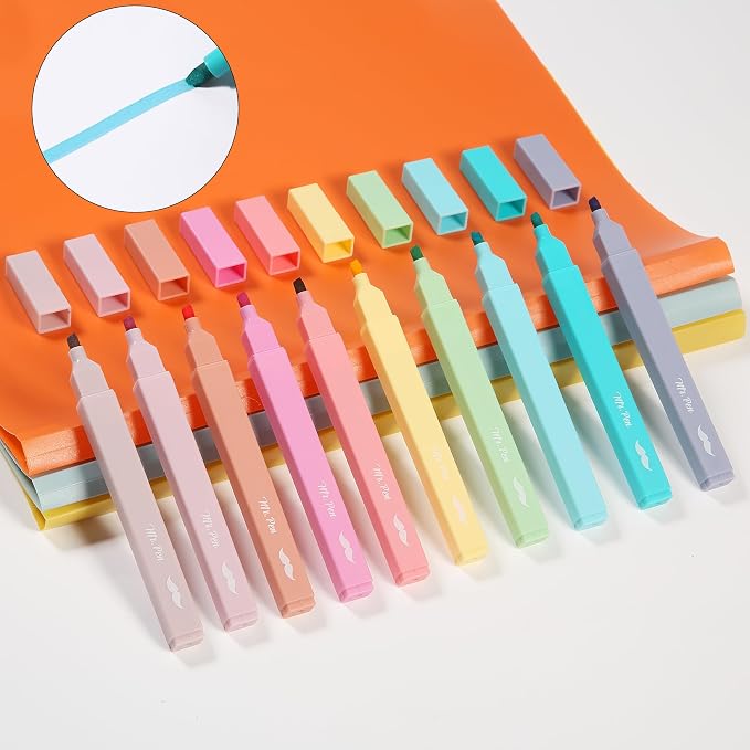 Mr. Pen- Aesthetic Highlighters No Bleed, 10 Pack, Pastel Colors | Chisel Tip - Image 6