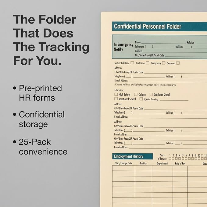 ComplyRight Confidential Personnel Folder, Document Filing Folder - Image 3