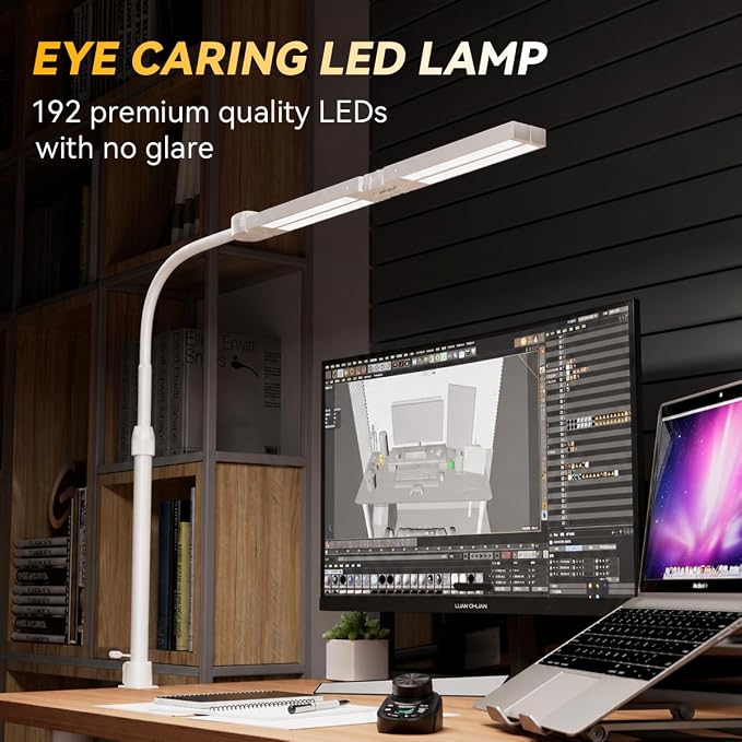 Adjustable LED Desk Lamp with Clamp, 4-Head Eye-Caring CRI95+ Desk Light - Image 4