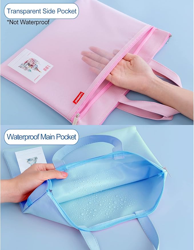 Desktop Calculator and Mesh Zipper Waterproof Pouch Bundle, 12-Digit Battery - Image 6
