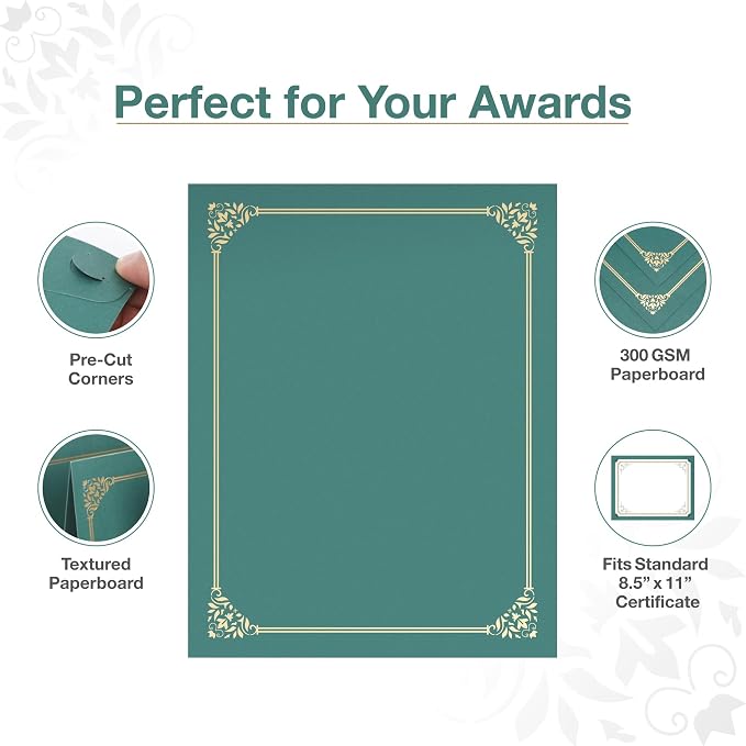 BELLE KR® Green Certificate Holders 8.5 x 11, Documents and Diplomas - Image 4