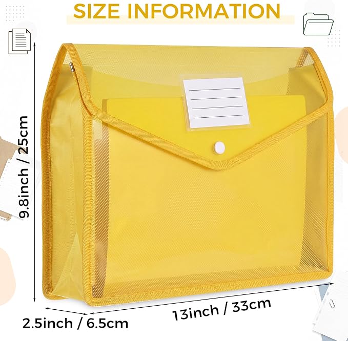 Epakh 10 Pieces Plastic File Folders Envelope Expanding File Wallet Organizer - Image 2