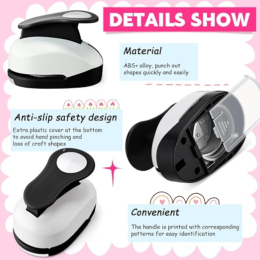 Chengu 3 Pack Craft Paper Punch Circle 2, 1 and 5/8 Inch Punch Paper Punchers - Image 3