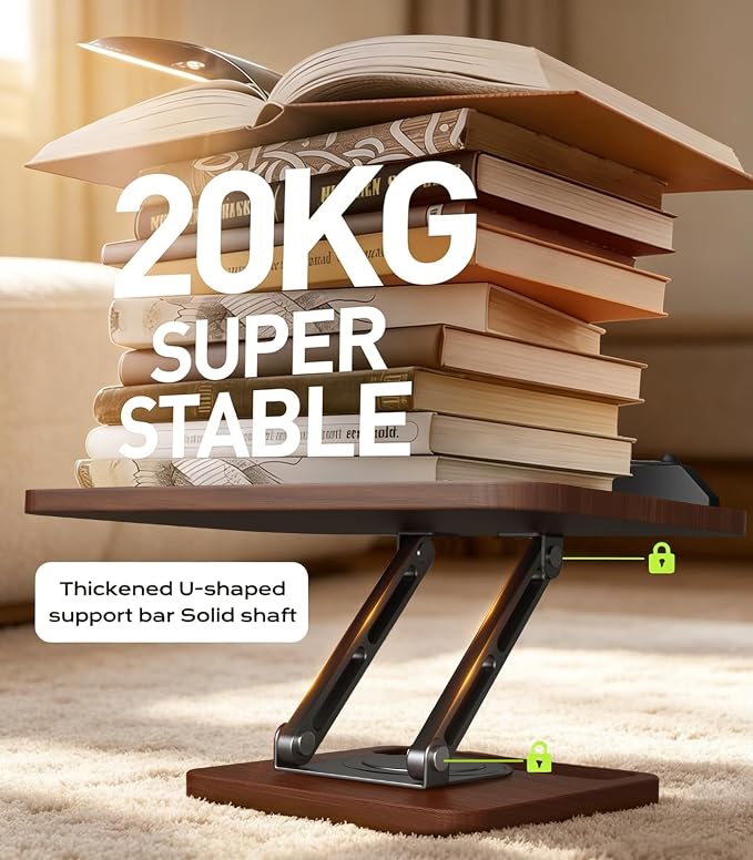 Book Stand for Reading, 360° Rotating Hands Free Book Holder - Image 7