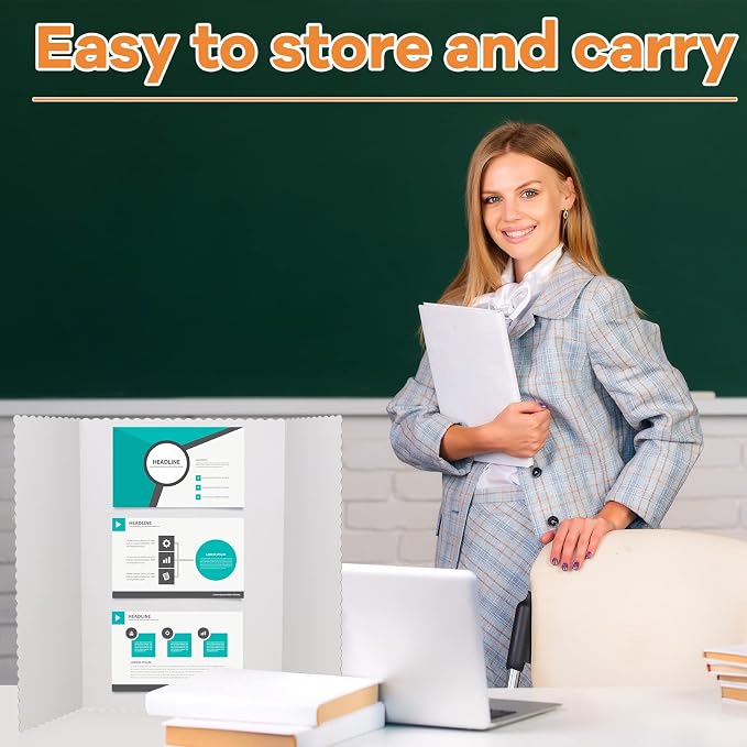 Ctosree 150 Pcs 14 * 22 Inch Tri Fold Poster Board Bulk, Science Fair Project - Image 6