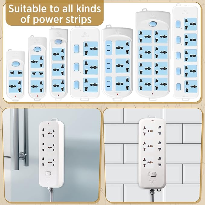 Yinkin 6 Pcs Power Strip Holder Self Adhesive Power Strip Wall Mounted - Image 3