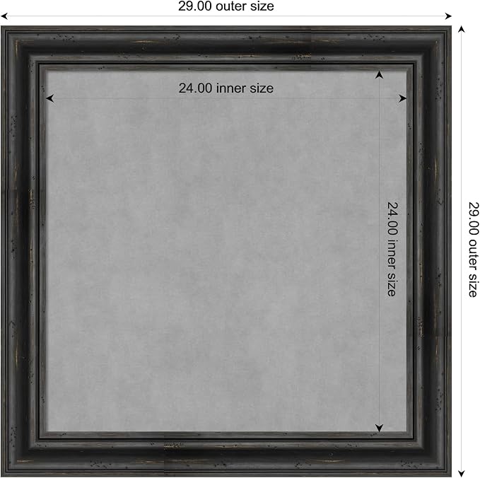 Amanti Art Black Framed Magnetic Board 29x29 Medium Vision Board - Image 3