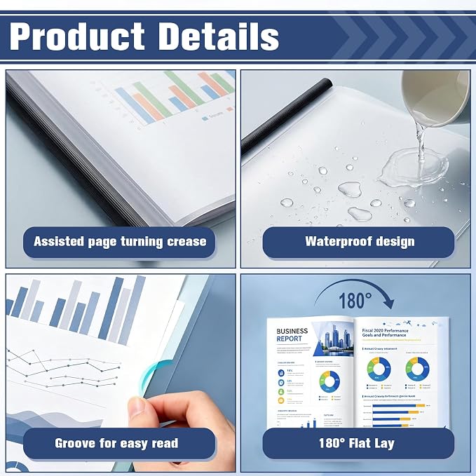 Report Covers with Sliding Bar 5 Packs Clear Report Covers Presentation Folders - Image 5