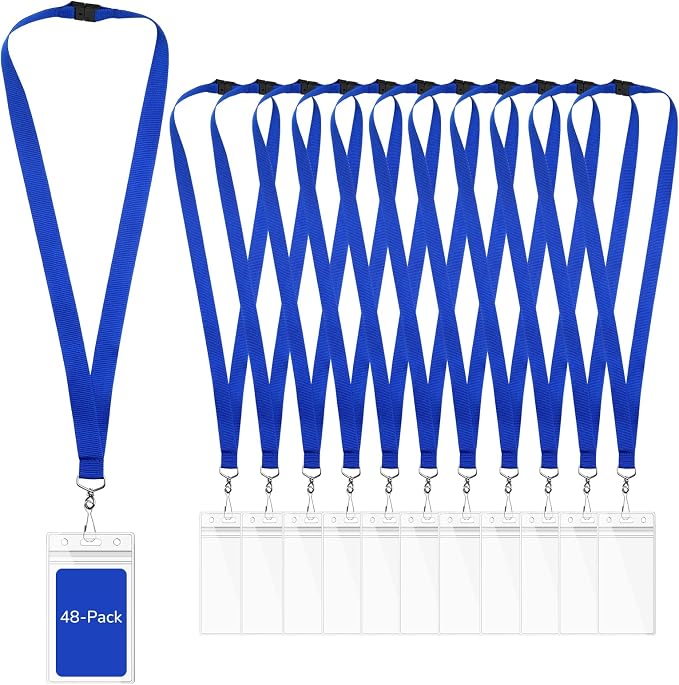 48-Pack Blue Breakaway Lanyards by WEZEBEL