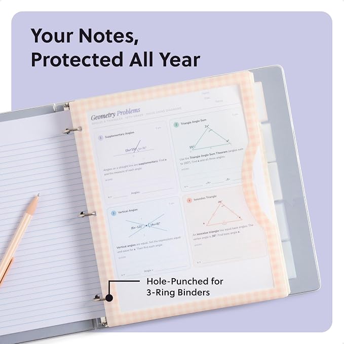 U Brands 5 Tab Clear View Binder Dividers - Image 5