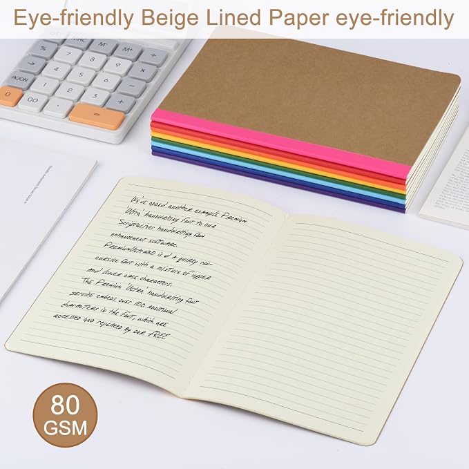 ZCZN Composition Notebooks Bulk, A5 Kraft Cover Lined Journals - Image 5