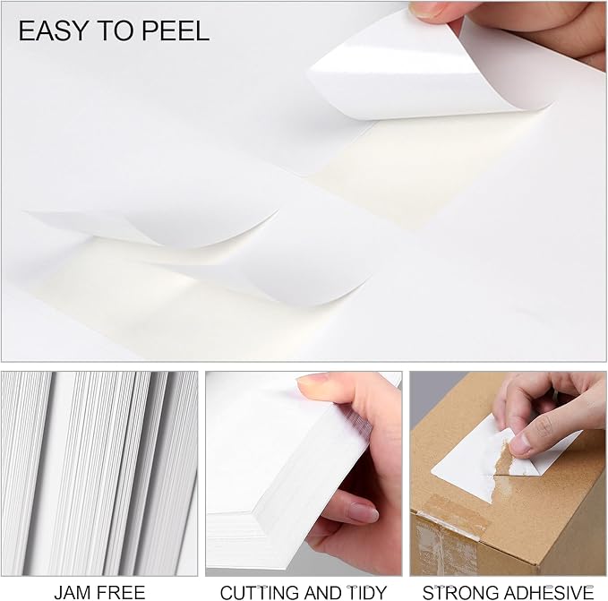 10-UP 2''x4'' Shipping Labels for Laser & Inkjet Printers, 8.5"×11" White 500 - Image 3
