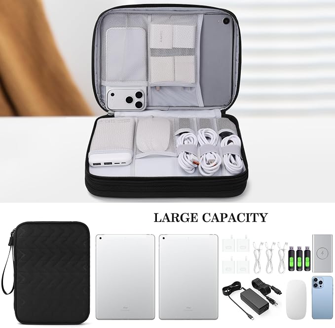 FYY Electronic Organizer, Extra Large Travel Cable Organizer Bag Pouch Portable - Image 6