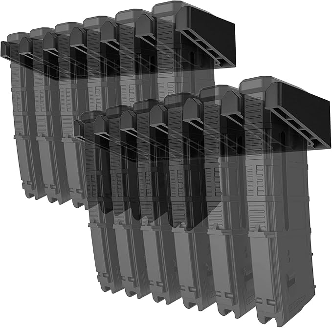 Solid ABS 6X Standard PMAG Wall Mount, Mag Holder, Home Magazine Storage Rack by RUSFOL