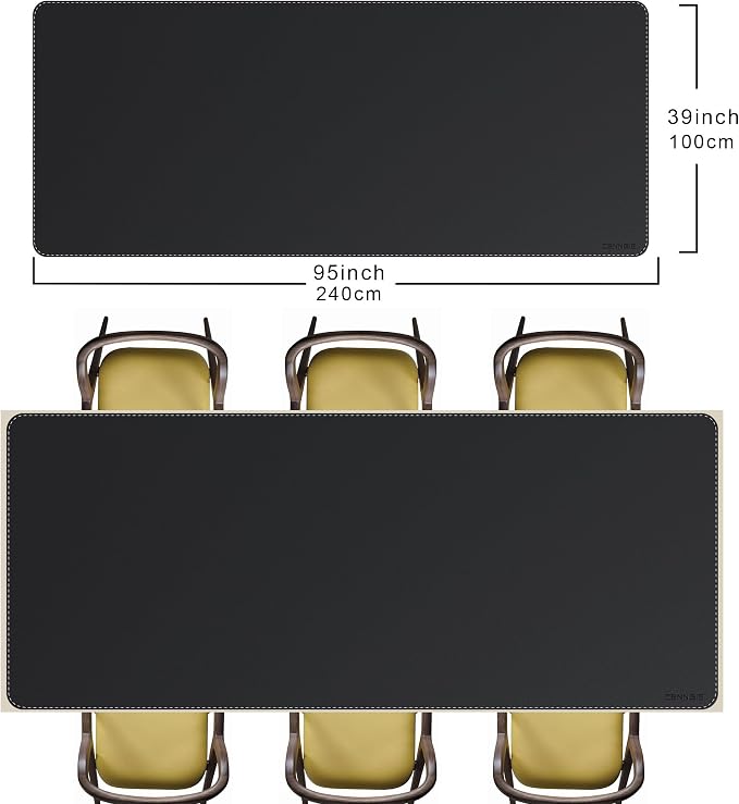 CENNBIE MAX240 94.5" x 39.4" Leather Desk Mat Protector, Extra Large Leather - Image 2