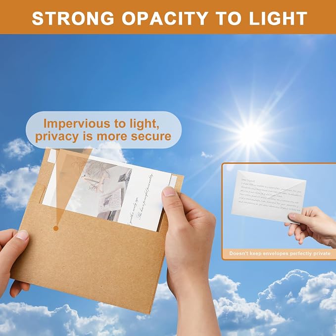 Silunkia Brown Blank Note Cards and Envelopes 4 x 6 Heavyweight Single Panel - Image 6