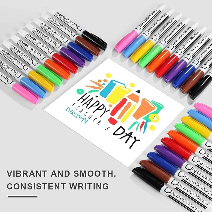 Volcanics Dry Erase Markers Low Odor Fine Whiteboard Markers Thin Box of 125 - Image 2