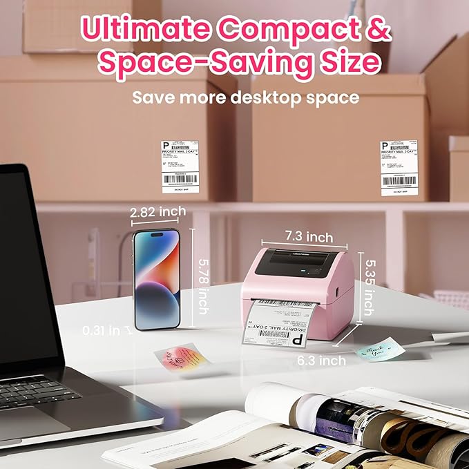 Bluetooth Thermal Label Printer 4x6 - D450BT Shipping Label Printer for Small Business, Shipping Packages, Office, Home, Compatible with Ebay, USPS, Shopify, Amazon-DeskLoop Office