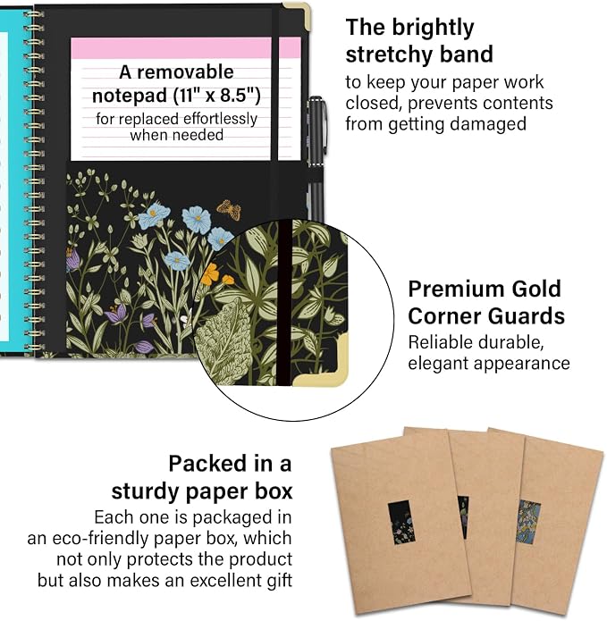 Foldable Clipboard Folio with Storage, 5 Plastic Folders with 10 Pockets - Image 5