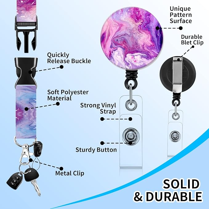 Badge Lanyard and ID Badge Holder, Retractable Badge Reels - Image 4