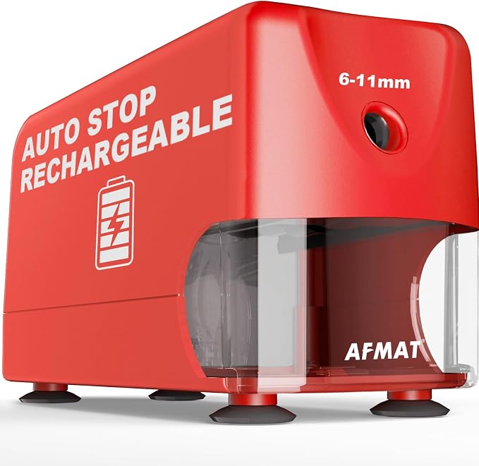 AFMAT Electric Pencil Sharpener, Cordless & Rechargeable, Heavy Duty Classroom by AFMAT