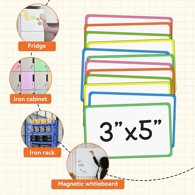 36 Pack Magnetic Dry Erase Labels 3x5 Inch - Image 3