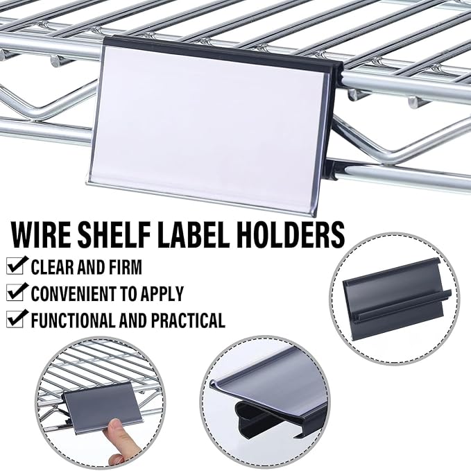 Kathfly 2 Pcs Wire Shelf Label Holders Compatible - Image 3