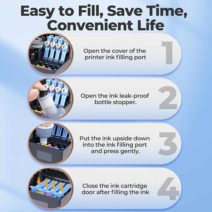 522 Ink Refill Bottles ET-2800 ET-4800 ET-2400 ET-2803 Replacement for Eco Tank 522 Ink Bottles Use for Eco Tank ET-2400 ET-2720 ET-2800 ET-2803 ET-2840 ET-4800 ET-4810 ET 2400 ET 2800 ET 4800 Printer-DeskLoop Office