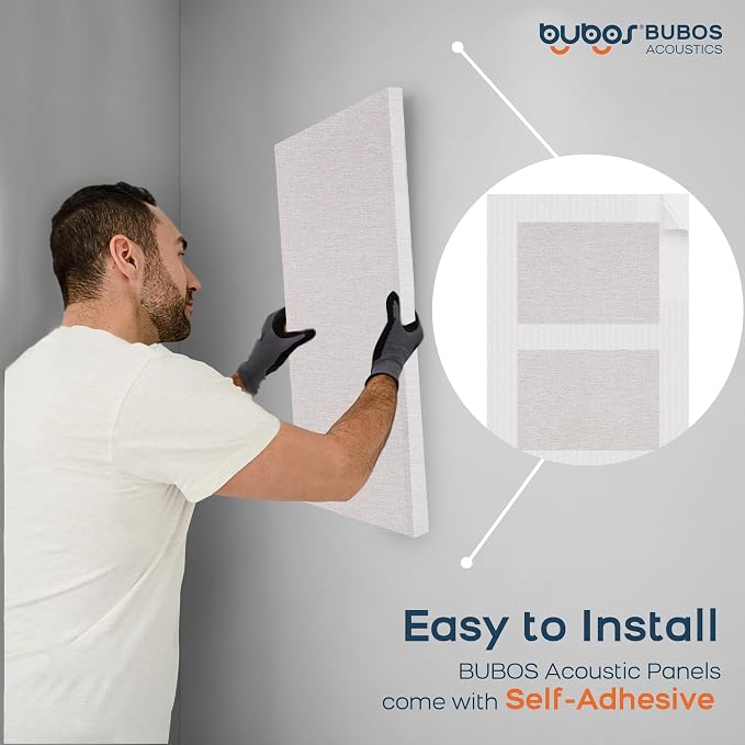 BUBOS 4 PCS Fabric Acoustic Panels, 23.6''x11.8''x2'' Sound Proof Panels - Image 8