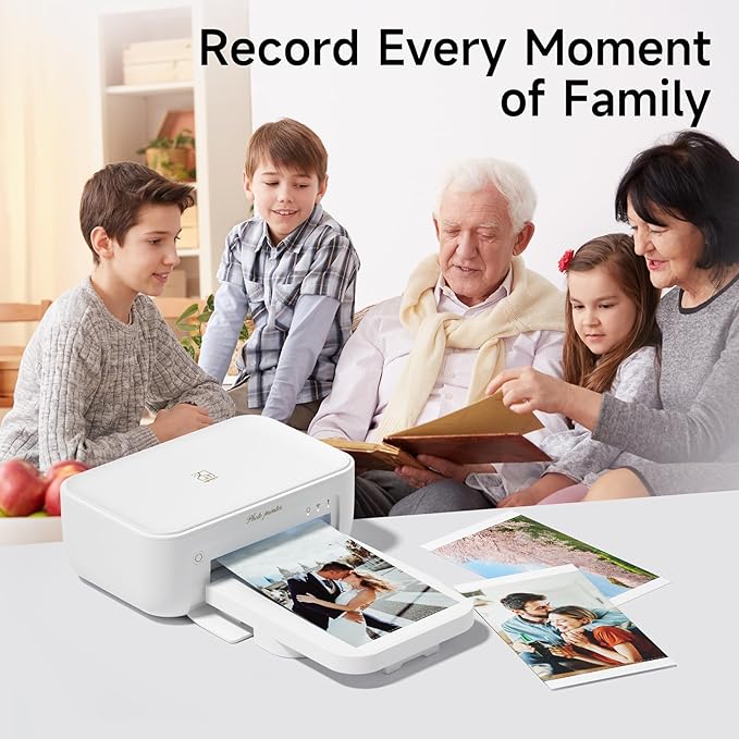 HPRT Photo Printer 4x6 with 108 Sheet Photo Paper& 2 Ribbon, Instant Picture Printer for iPhone, Smartphone, Thermal Dye Sublimation, WI-Fi Connnecting, Home Use, White-DeskLoop Office