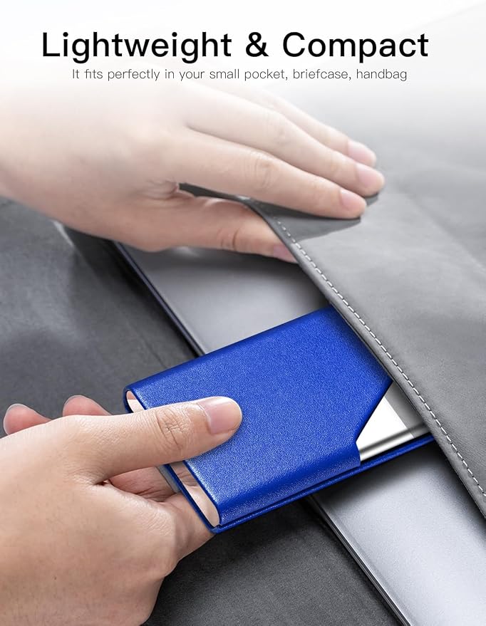 Padike Business Card Holder, Upgraded Leather Business Card Case Pocket Card - Image 6