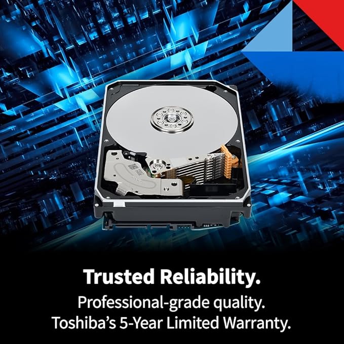 Toshiba X300 PRO 4TB High Workload Performance for Creative Professionals 3.5-Inch Internal Hard Drive – Up to 300 TB/Year Workload Rate CMR SATA 6 GB/s 7200 RPM 512 MB Cache - HDWR740XZSTB